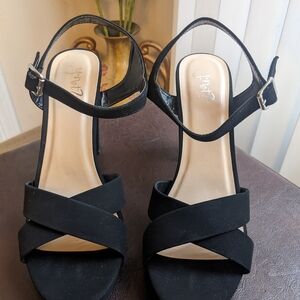 Elegant Black Heels with Ankle Strap
